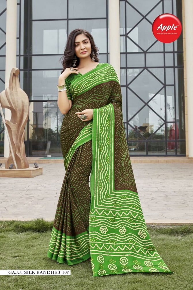 Gajji Silk Bandhej By Apple Bandhani Printed Sarees Wholesale Shop In Surat